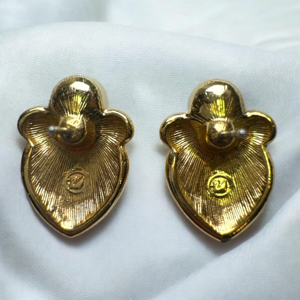Vintage Swarovski Elegant Gold and Pearl Earrings - Picture 2 of 3